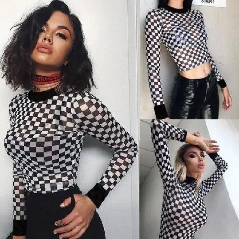 Checkerboard Skinny Tops | Fashionsarah.com