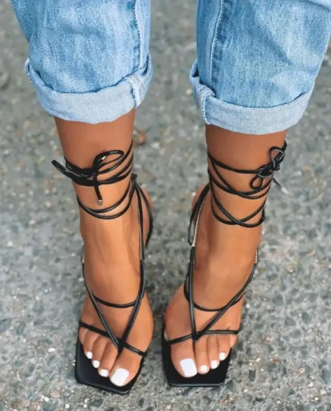 Square Toe Perspex Heels | Fashionsarah.com