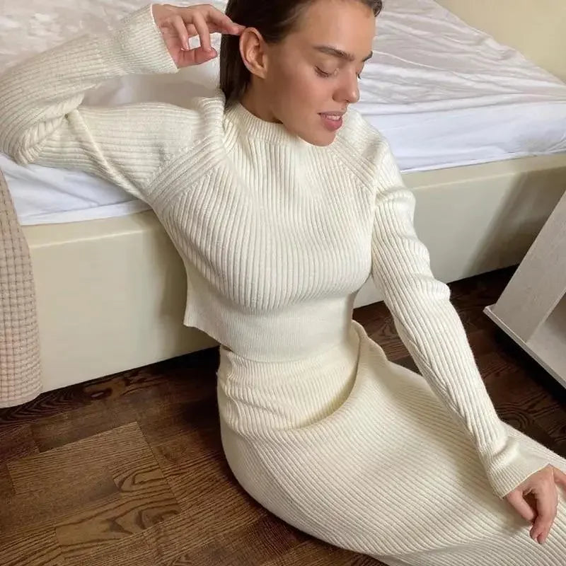 Elegant Stripe Two Piece Dress | Fashionsarah.com