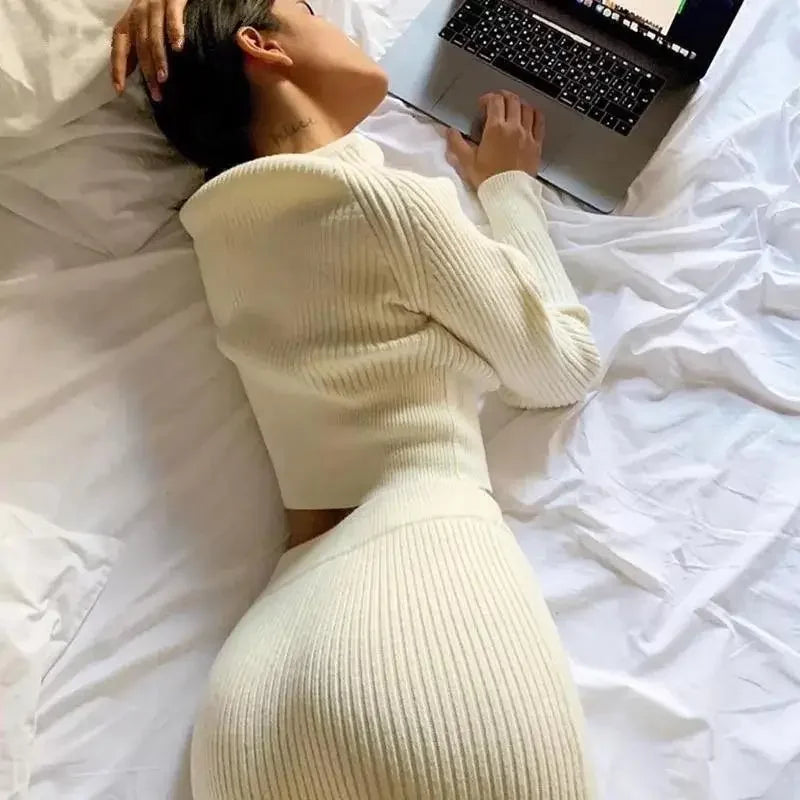 Elegant Stripe Two Piece Dress | Fashionsarah.com