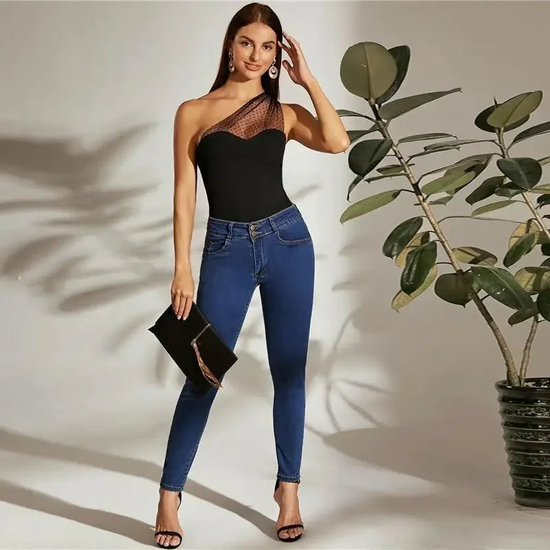 Women One Shoulder Dot Top | Fashionsarah.com