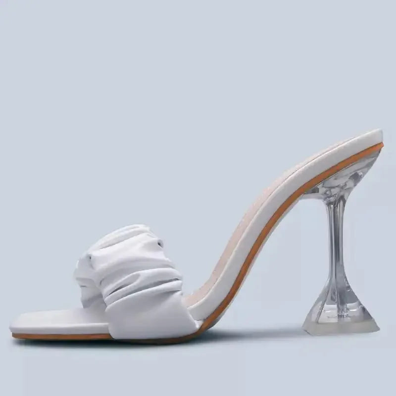 Pleated Square Heels | Fashionsarah.com