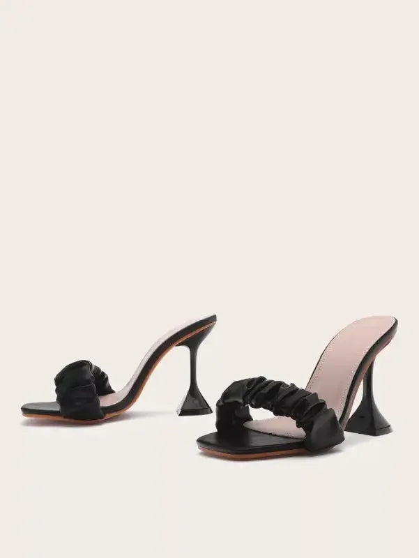 Pleated Square Heels | Fashionsarah.com