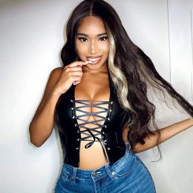 Women Leather Tops | Fashionsarah.com