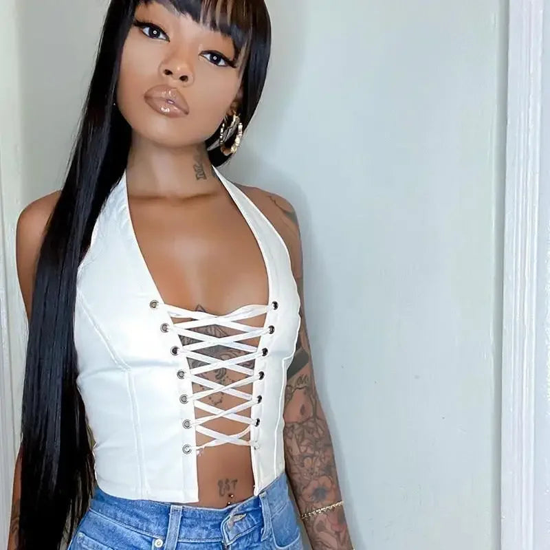 Women Leather Tops | Fashionsarah.com