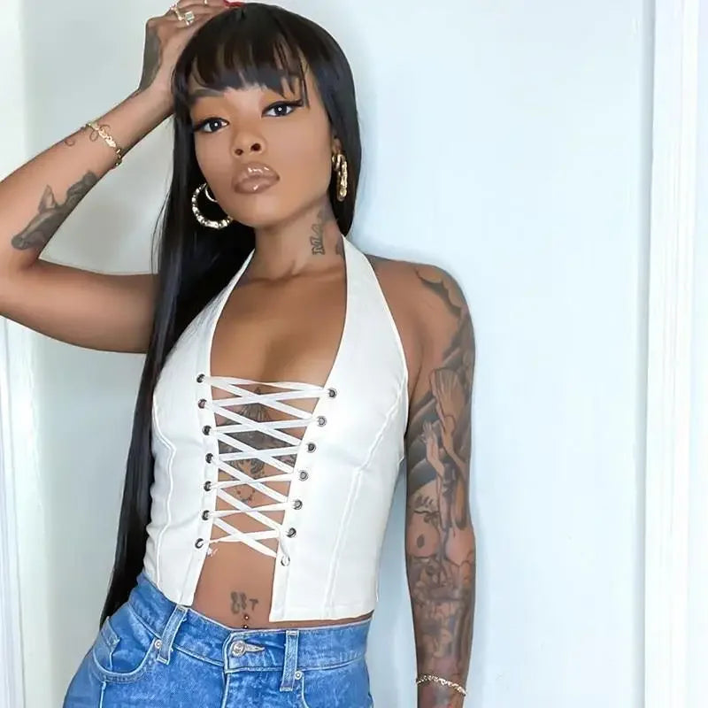 Women Leather Tops | Fashionsarah.com