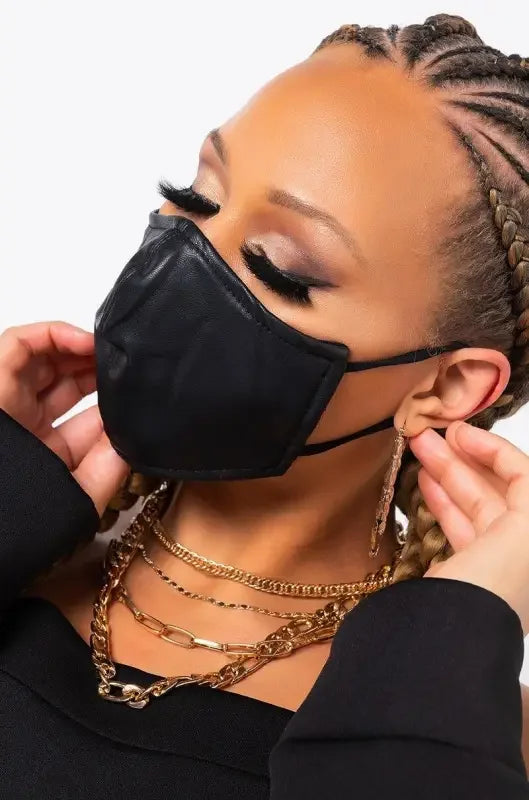 Leather Fashion Face Mask | Fashionsarah.com