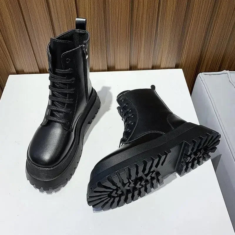 Fashionsarah.com Mid-Calf Motorcycle Booties