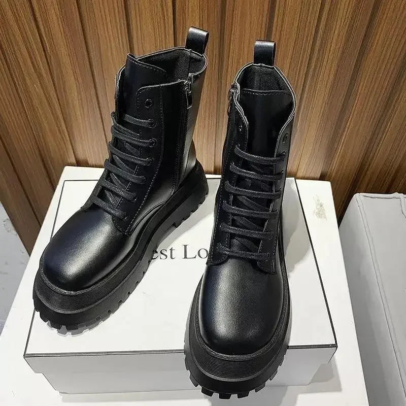 Mid-Calf Motorcycle Booties | Fashionsarah.com