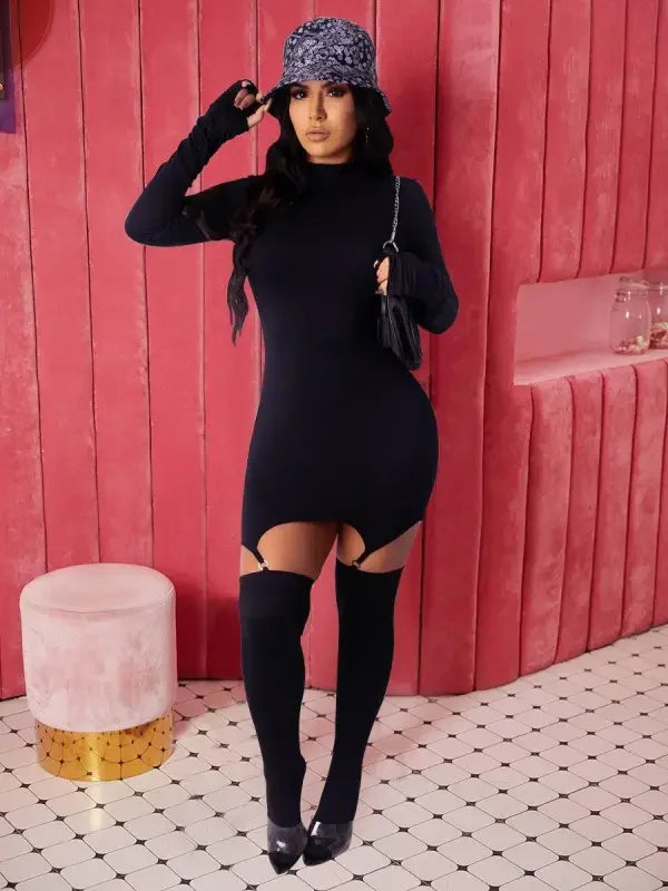 Bodycon Dress with Hook Socks | Fashionsarah.com
