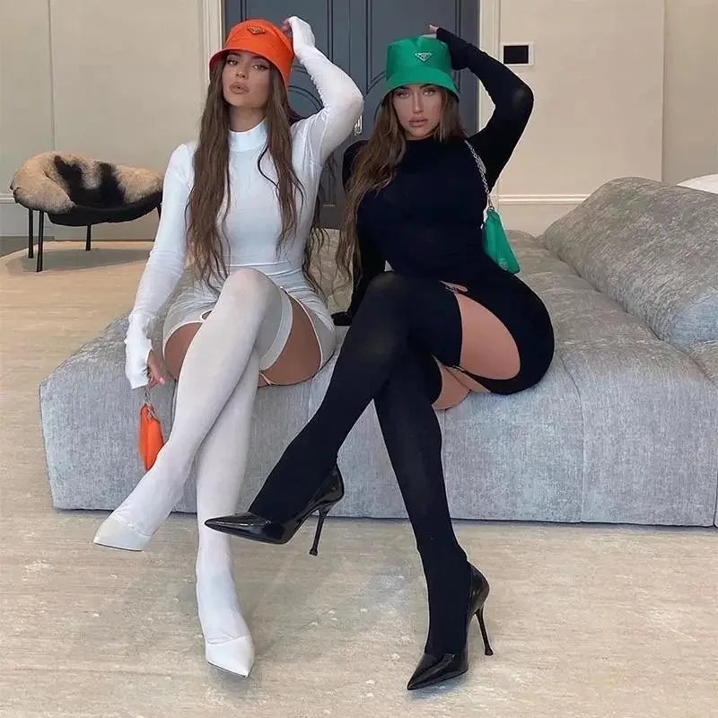 Bodycon Dress with Hook Socks | Fashionsarah.com