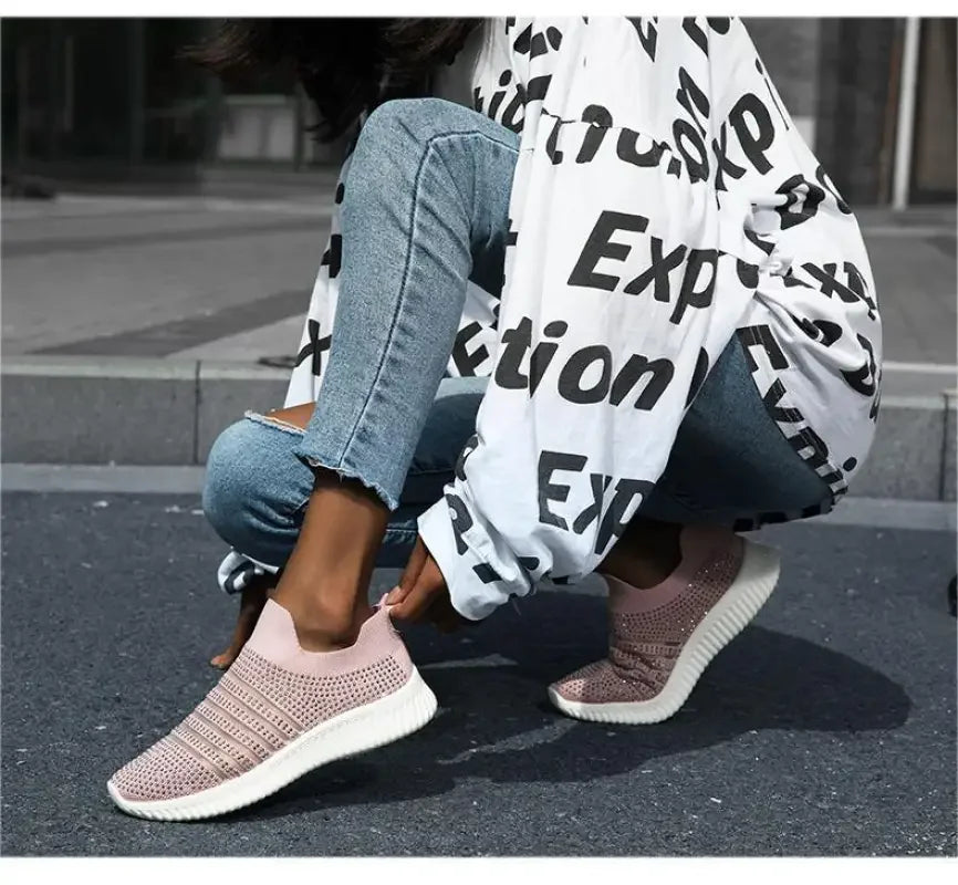 Breathable Rhinestone Sneakers | Fashionsarah.com