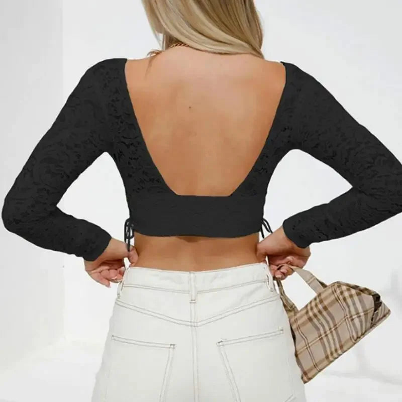 Women Lace See-Through Top | Fashionsarah.com