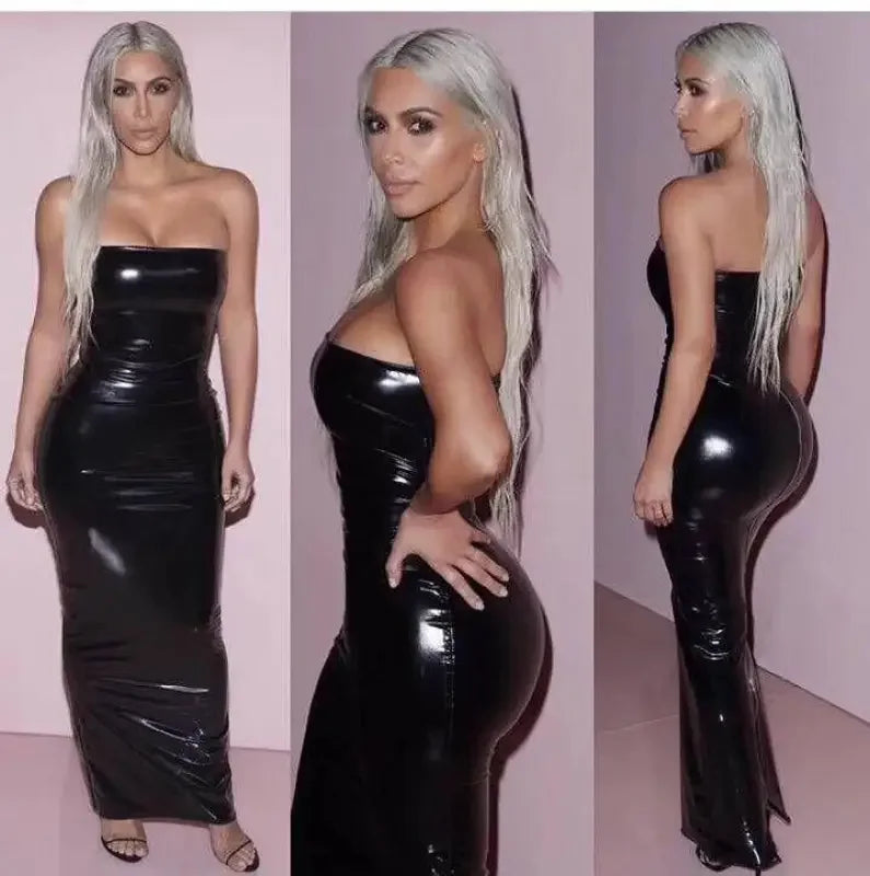 Latex Leather Tube Dress | Fashionsarah.com