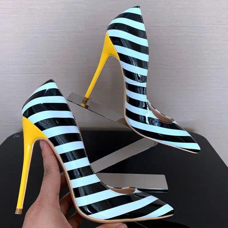 Summer Stripe Heels | Fashionsarah.com