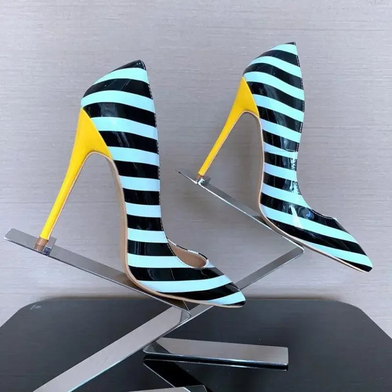 Summer Stripe Heels | Fashionsarah.com