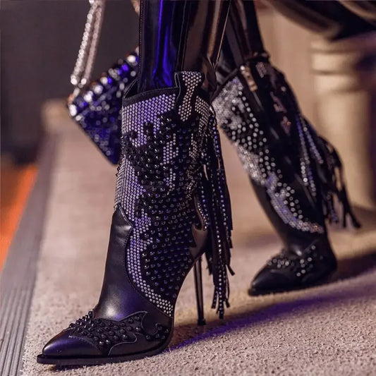 Mid-Calf Tassel Boots | Fashionsarah.com