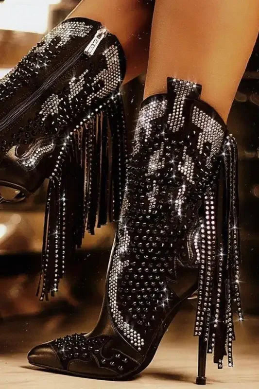 Mid-Calf Tassel Boots | Fashionsarah.com