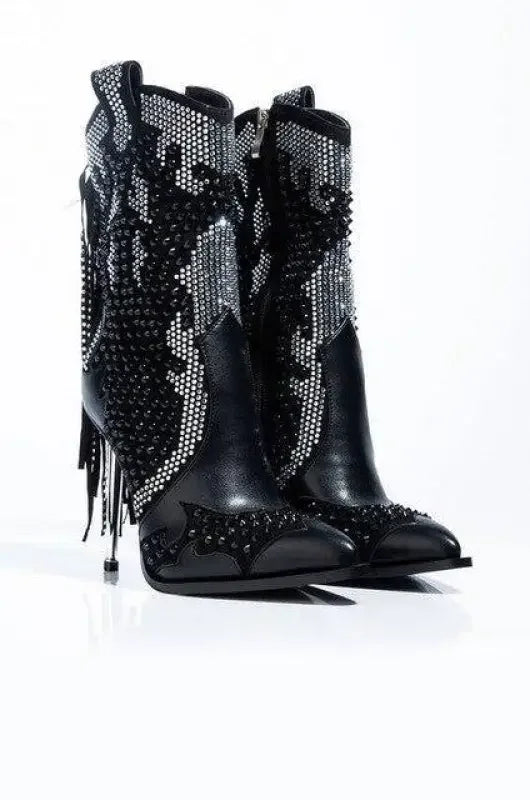 Mid-Calf Tassel Boots | Fashionsarah.com