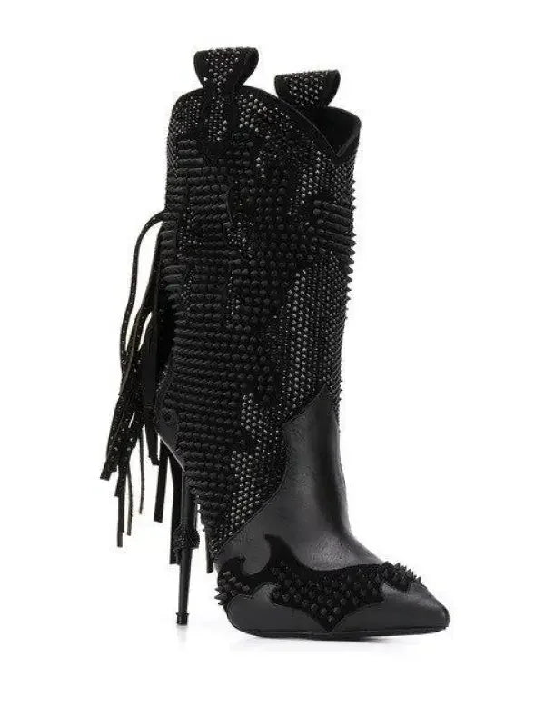 Mid-Calf Tassel Boots | Fashionsarah.com