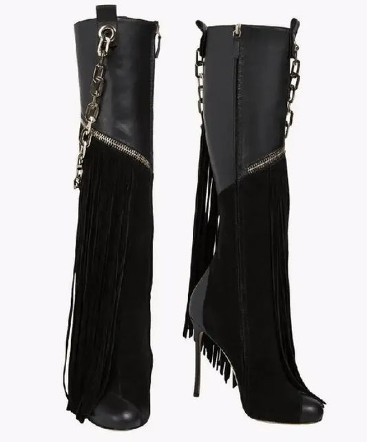 Stiletto Boots with Chains | Fashionsarah.com