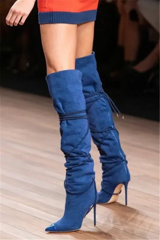 Denim Cowboy Boots | Fashionsarah.com