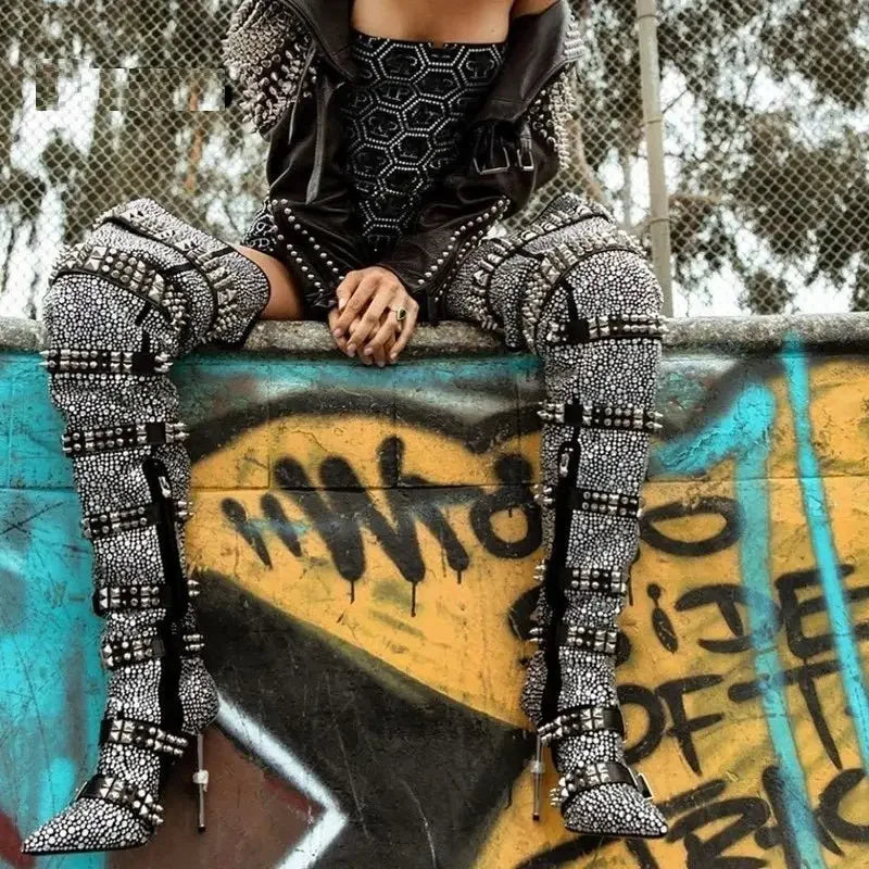 Rhinestone Runway Boots | Fashionsarah.com