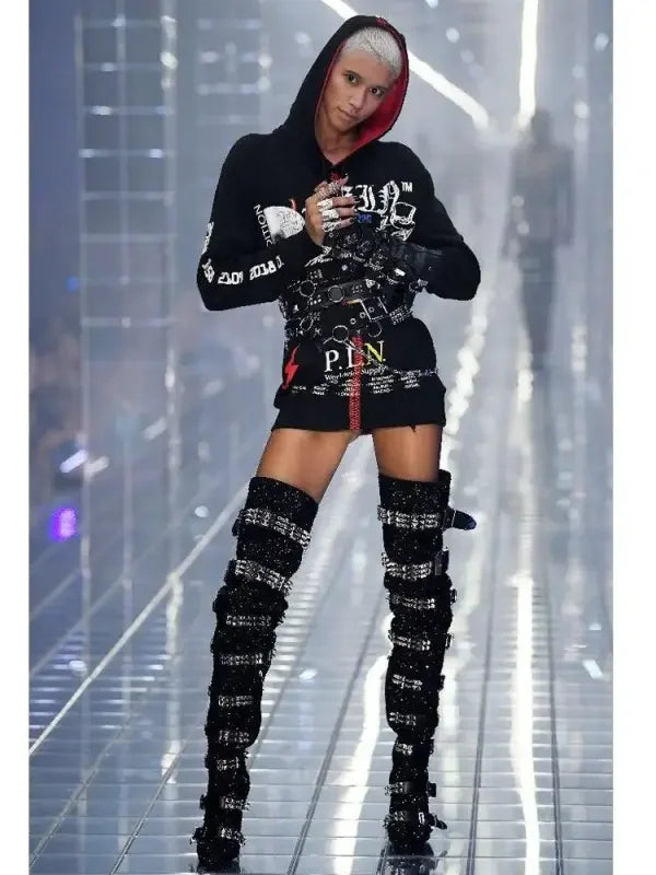 Rhinestone Runway Boots | Fashionsarah.com