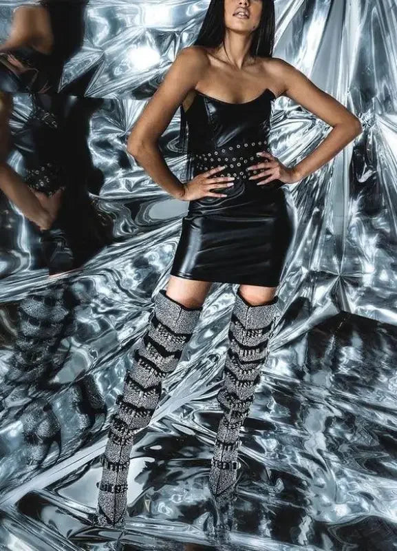 Rhinestone Runway Boots | Fashionsarah.com