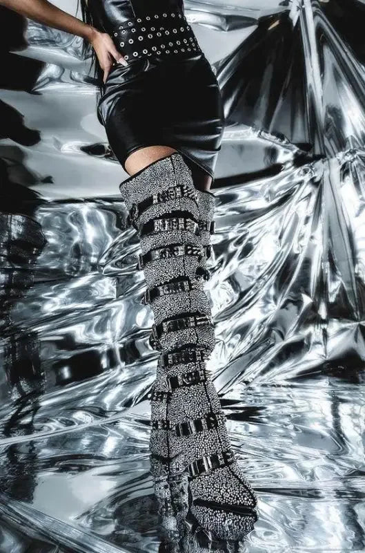 Rhinestone Runway Boots | Fashionsarah.com