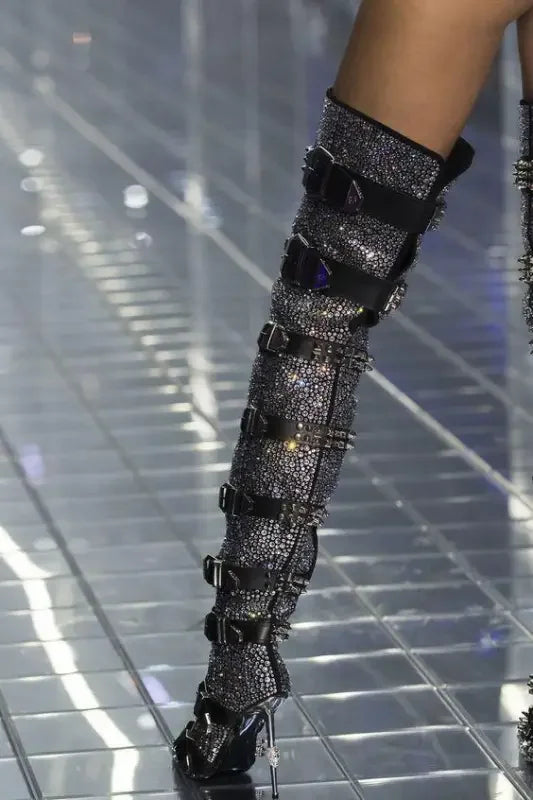 Rhinestone Runway Boots | Fashionsarah.com