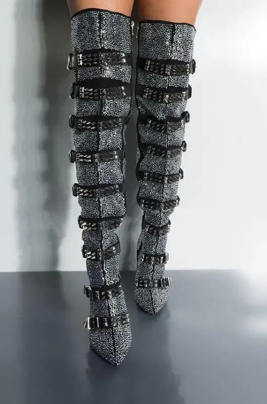 Rhinestone Runway Boots | Fashionsarah.com