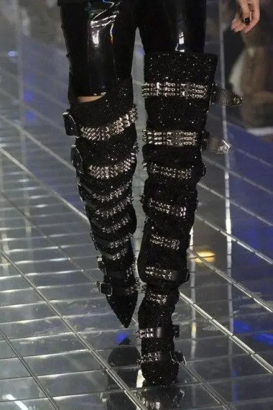 Rhinestone Runway Boots | Fashionsarah.com