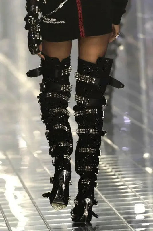 Rhinestone Runway Boots | Fashionsarah.com
