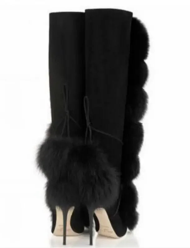 Fur Ball Women heeled Boots | Fashionsarah.com