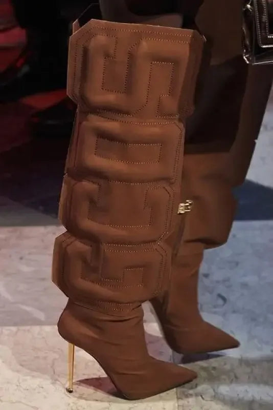 Unique Cube Runway Boots | Fashionsarah.com