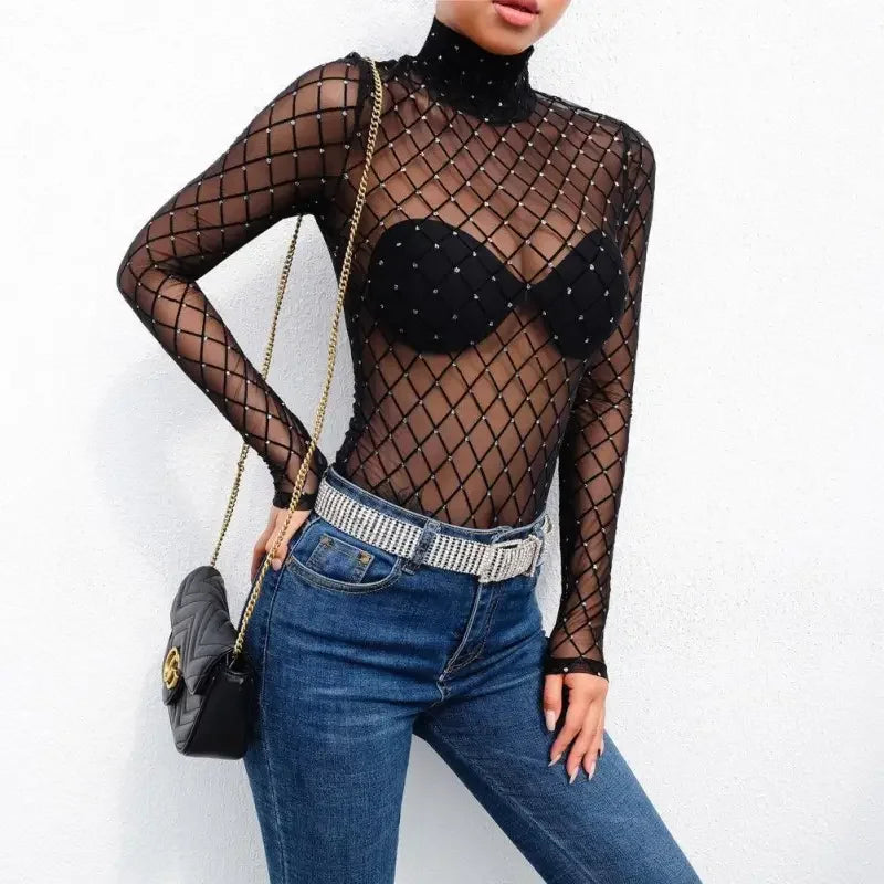 Diamond Mesh Bodysuit | Fashionsarah.com