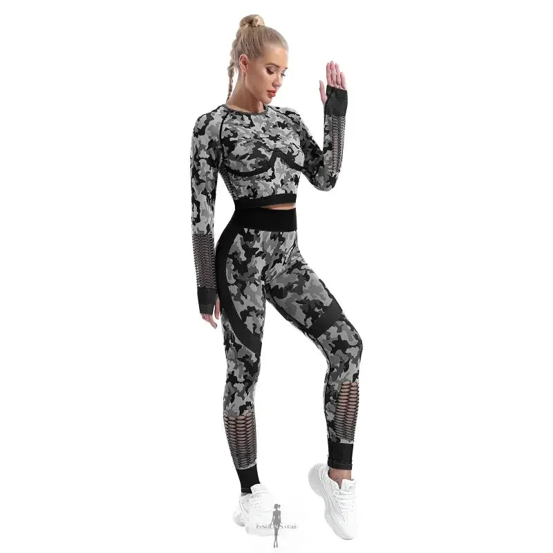 Fashionsarah.com Fashionsarah.com Seamless Camouflage Yoga Set