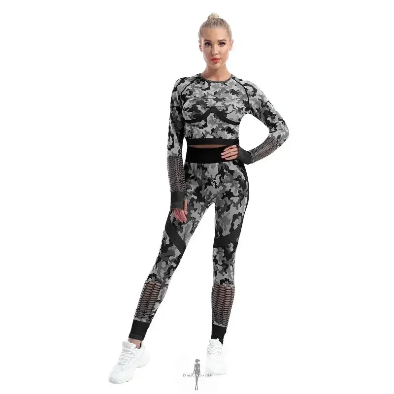 Fashionsarah.com Fashionsarah.com Seamless Camouflage Yoga Set