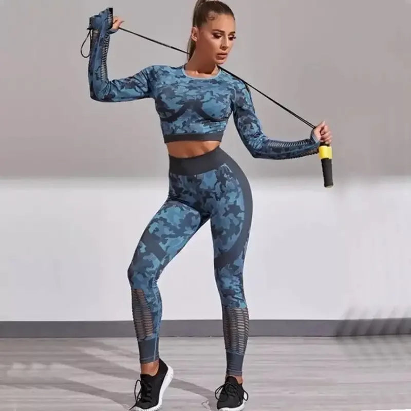 Seamless Camouflage Yoga Set | Fashionsarah.com