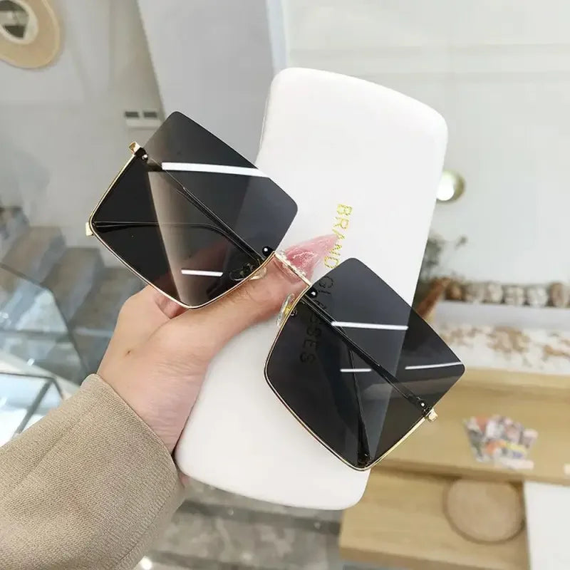 Metal Semi-rimless Sunglasses | Fashionsarah.com