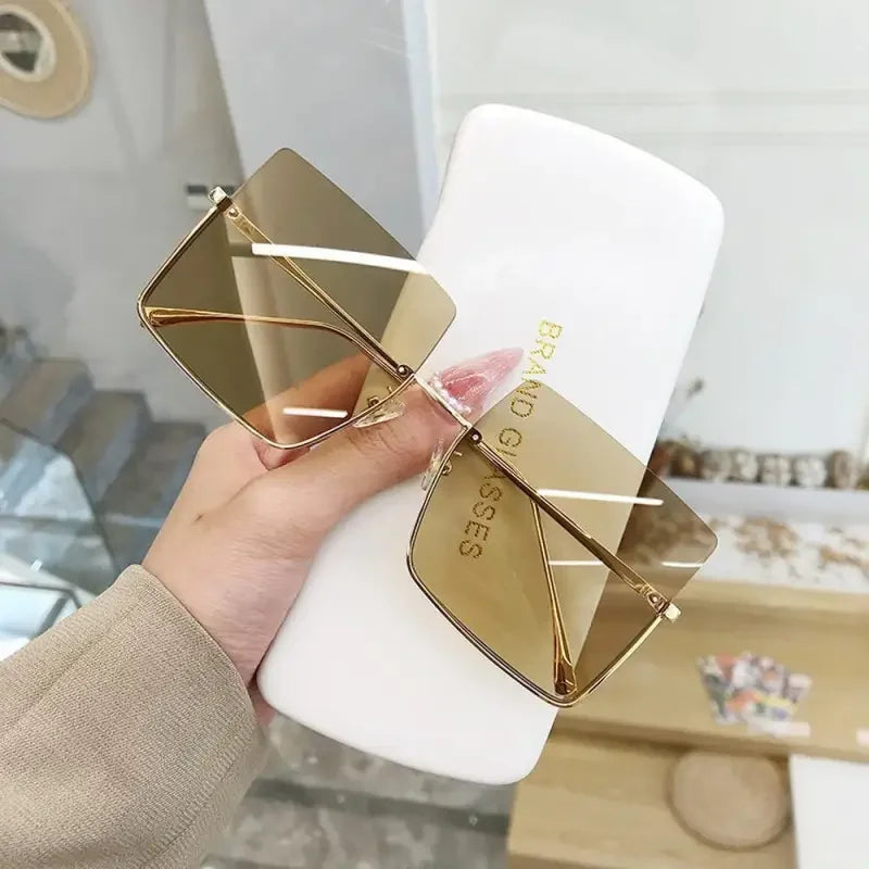 Metal Semi-rimless Sunglasses | Fashionsarah.com