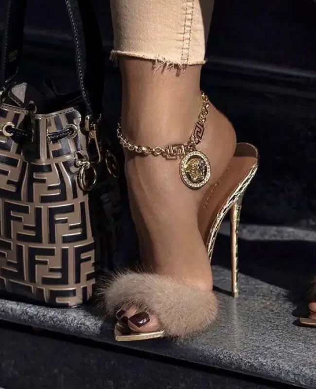 High Heel with Metal Pointed Toe | Fashionsarah.com