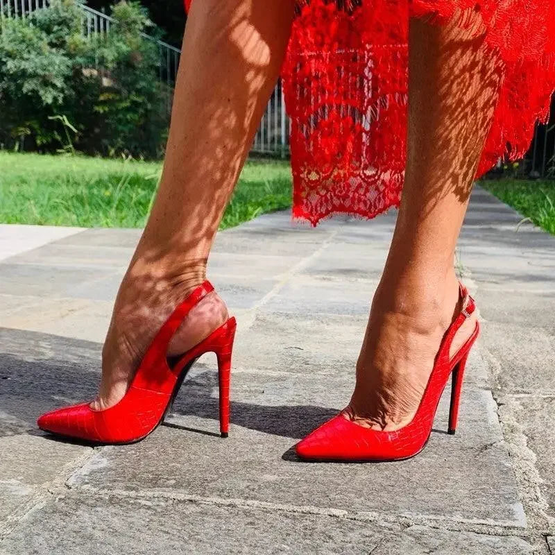 Red Slingback High Heels | Fashionsarah.com