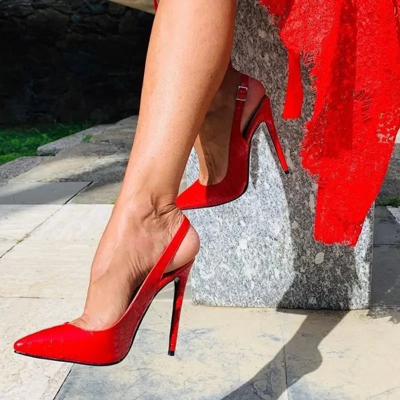 Red Slingback High Heels | Fashionsarah.com