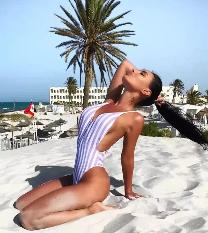 Stripe Bodysuit Monokini | Fashionsarah.com