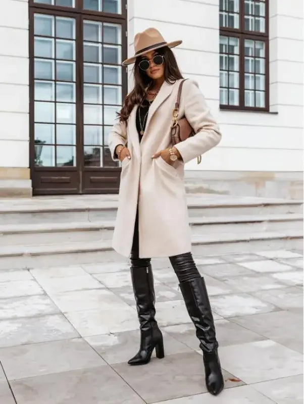 Woolen Medium-Length Coat | Fashionsarah.com