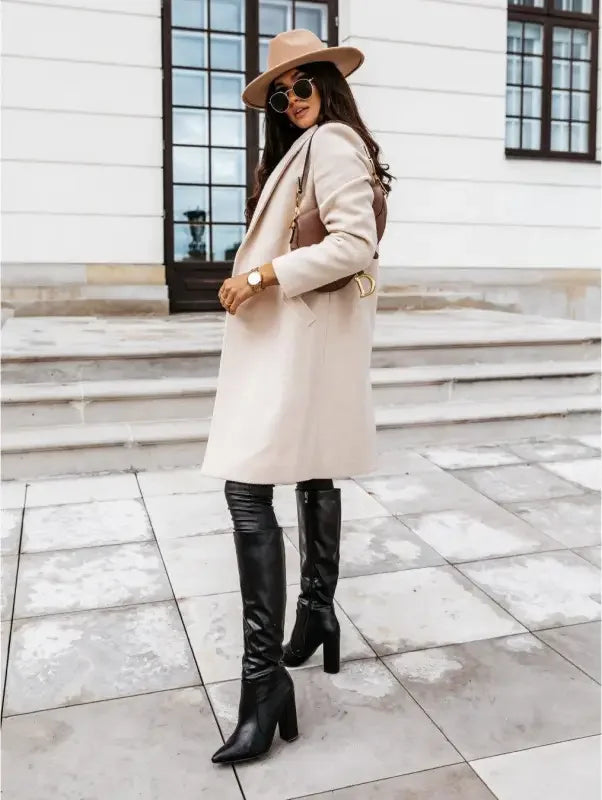 Woolen Medium-Length Coat | Fashionsarah.com