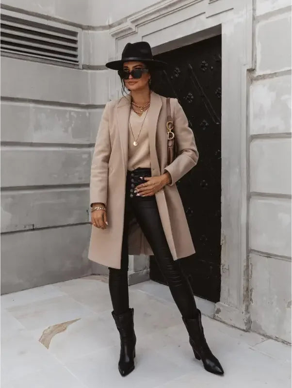 Woolen Medium-Length Coat | Fashionsarah.com