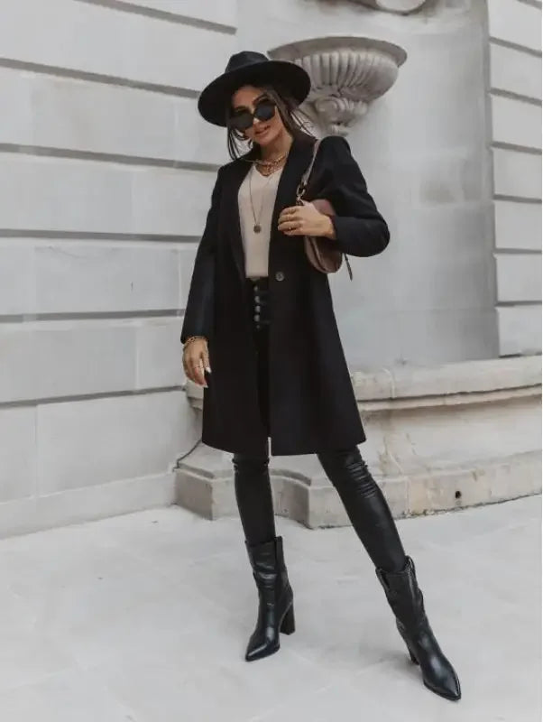 Woolen Medium-Length Coat | Fashionsarah.com